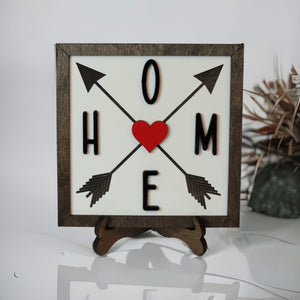 Home With Arrows Wood Framed Sign - Designodeal