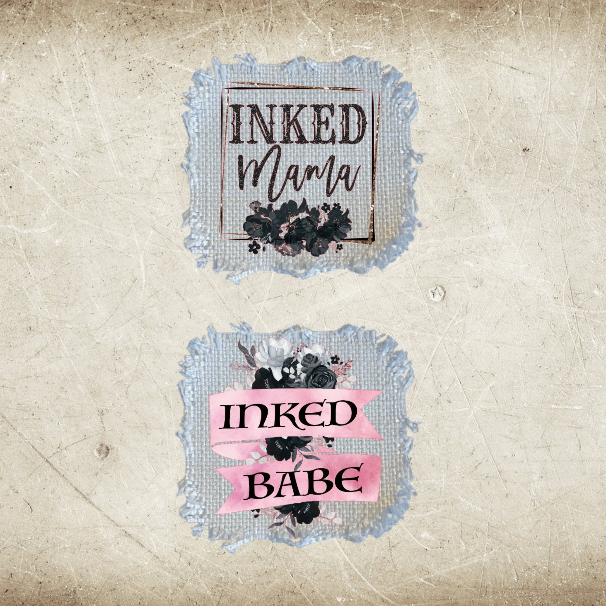 Inked Mama / Inked Babe Raggedy Hat Patches - Designodeal
