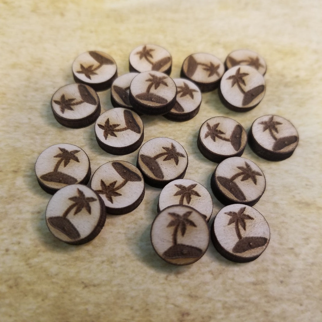 Island Round Wood Stud Earring Blanks and Wood Confetti - Designodeal