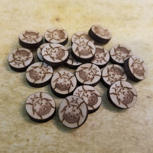 Ladybug Round Wood Stud Earring Blanks and Wood Confetti - Designodeal