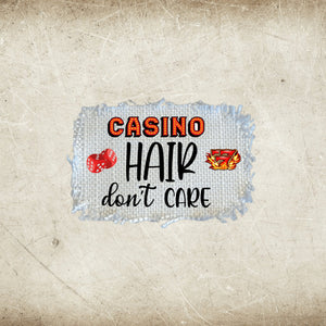Las Vegas Casino Hair Don't Care Frayed Sublimation Hat Patches - Designodeal