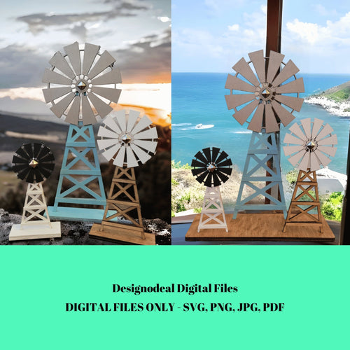 Layered Windmill Stand SVG Digital Download Laser Files - Designodeal