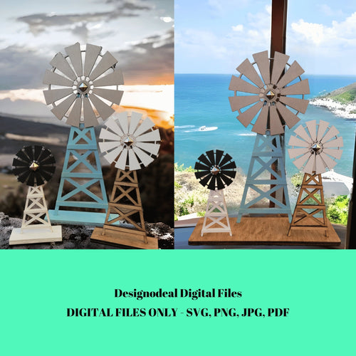 Layered Windmill Stand SVG Digital Download Laser Files - Designodeal