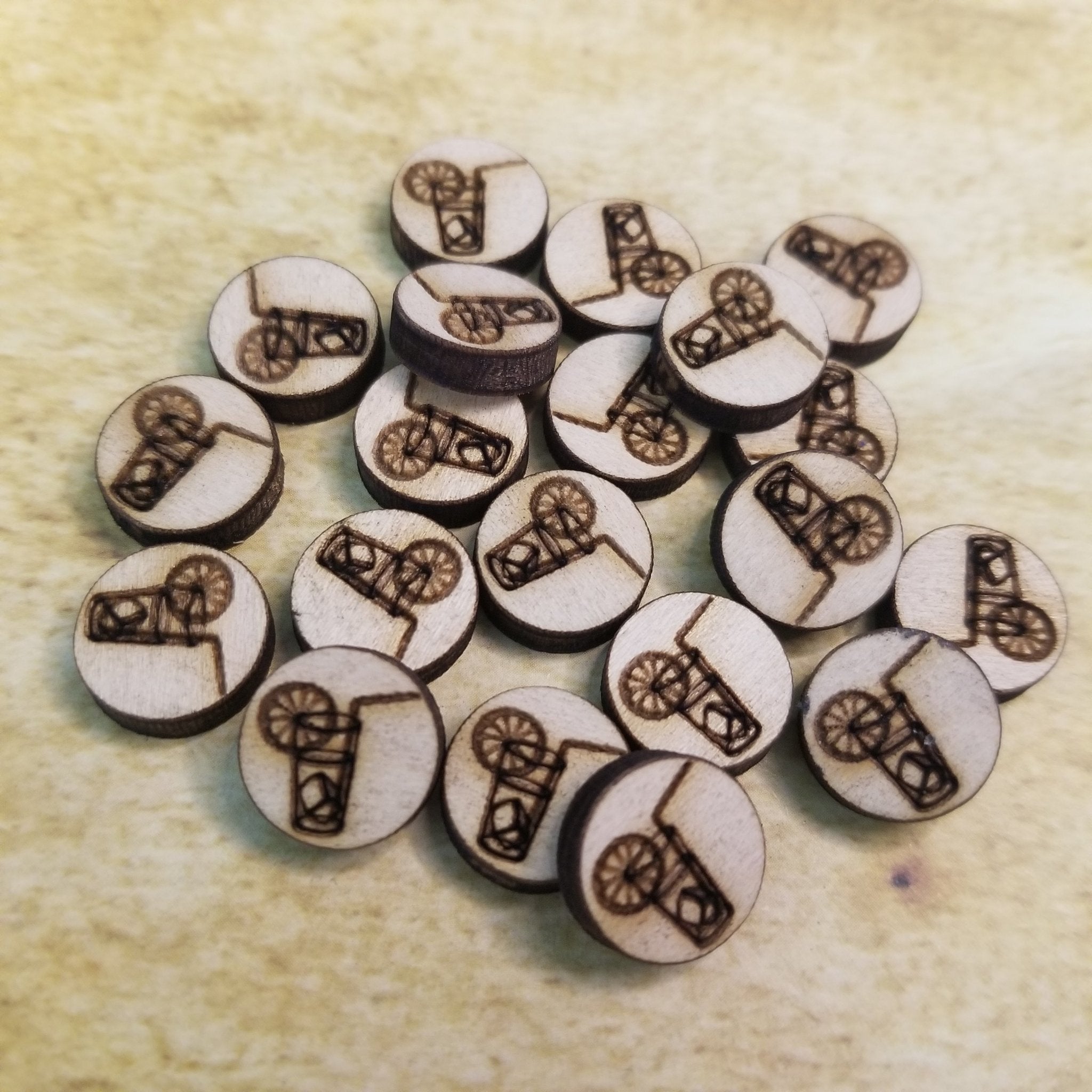 Lemonade Round Wood Stud Earring Blanks and Wood Confetti - Designodeal