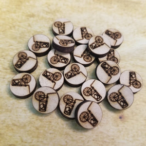 Lemonade Round Wood Stud Earring Blanks and Wood Confetti - Designodeal
