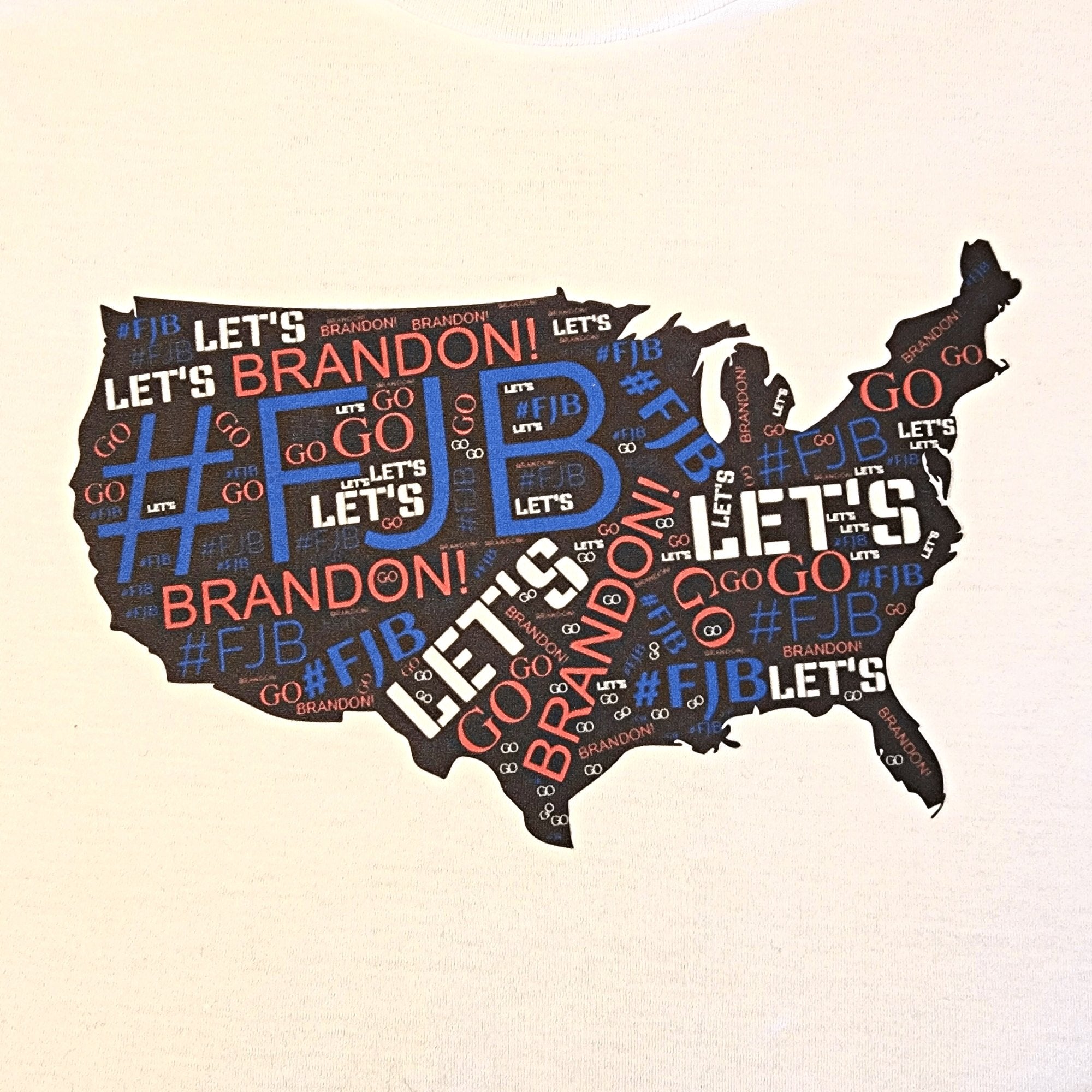 Lets Go Brandon FJB USA Map Word Art Raggedy Hat Patch - Designodeal