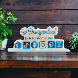 Link to Shop in Bio Social Media Physical Watermark Sign - Designodeal