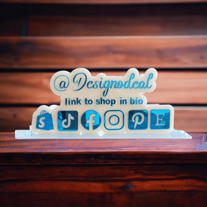 Link to Shop in Bio Social Media Physical Watermark Sign - Designodeal