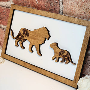 Lion Mommy & Me Animal Sign - Designodeal