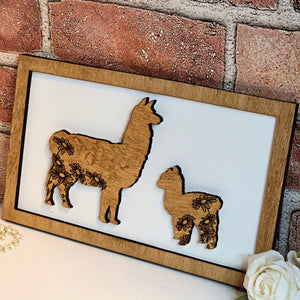 Llama Mommy & Me Sign - Daddy & Me Animal Sign - Designodeal