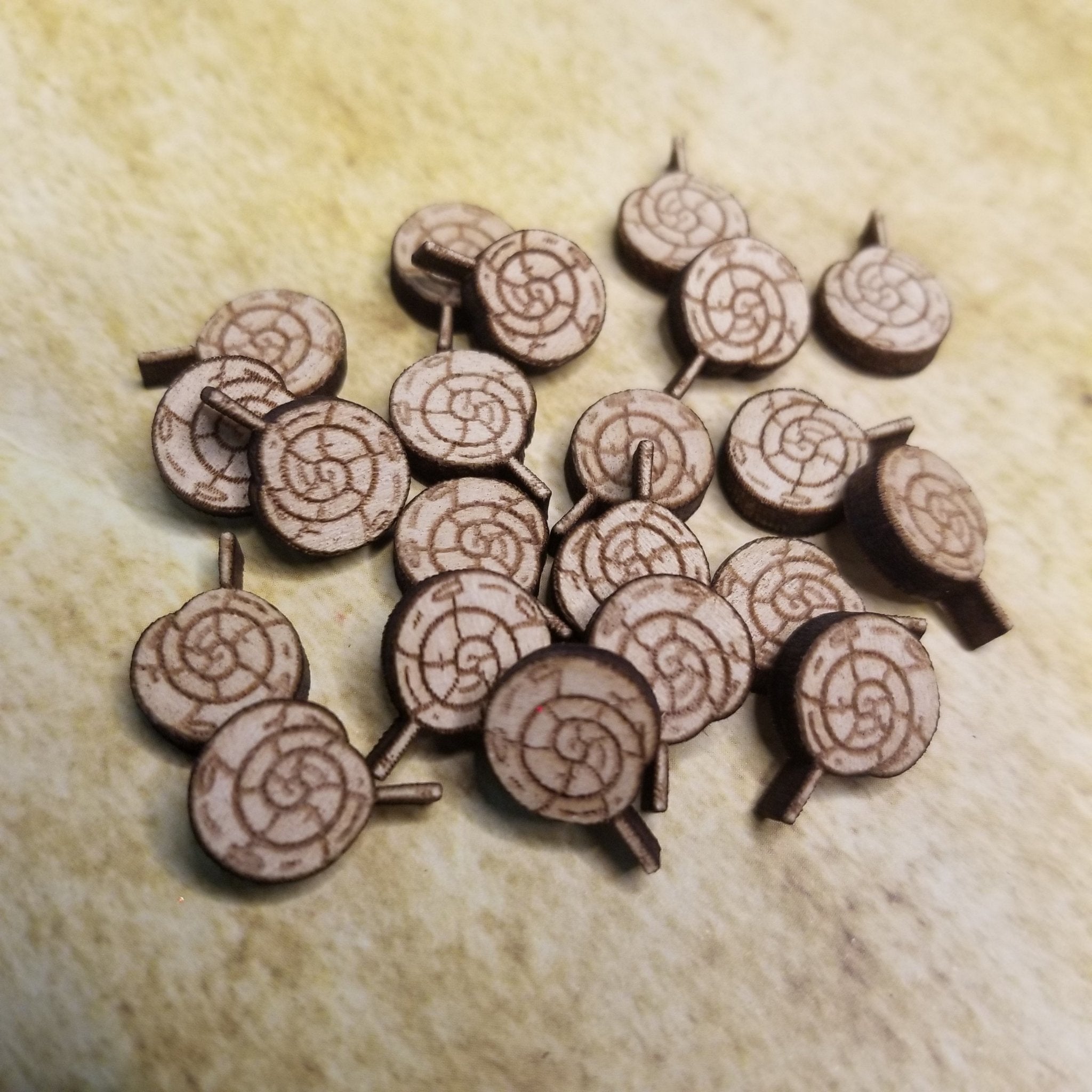 Lollipop Wood Stud Earring Blanks and Wood Confetti - Designodeal