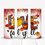 Love Fall Y'all Sublimation Tumbler Straight Skinny - Designodeal