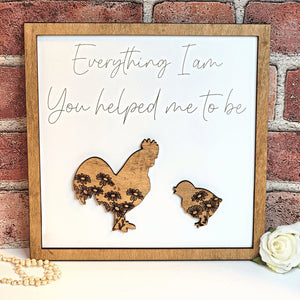 Mama Chicken Hen Everything I Am You Helped Me To Be Sign - Designodeal