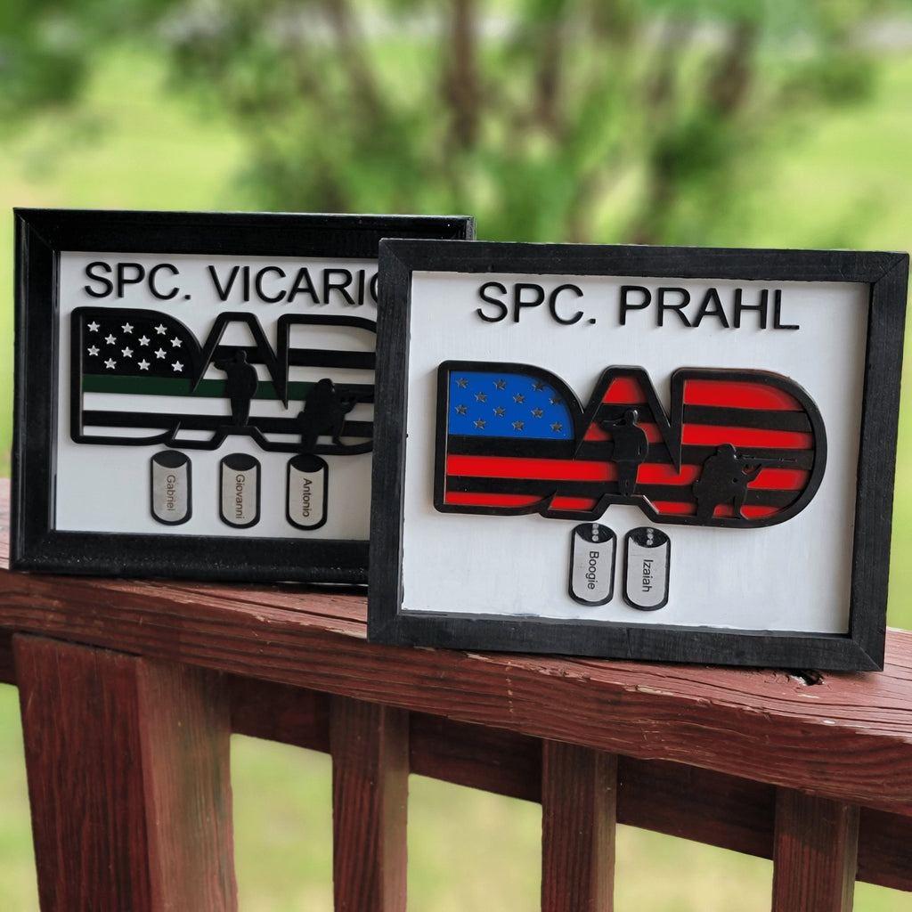 Military Dad American Flag Shadow Box Sign – Designodeal