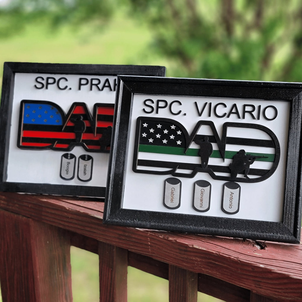 Military Dad American Flag Shadow Box Sign – Designodeal
