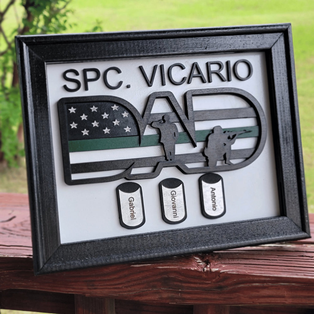 Military Dad American Flag Shadow Box Sign – Designodeal