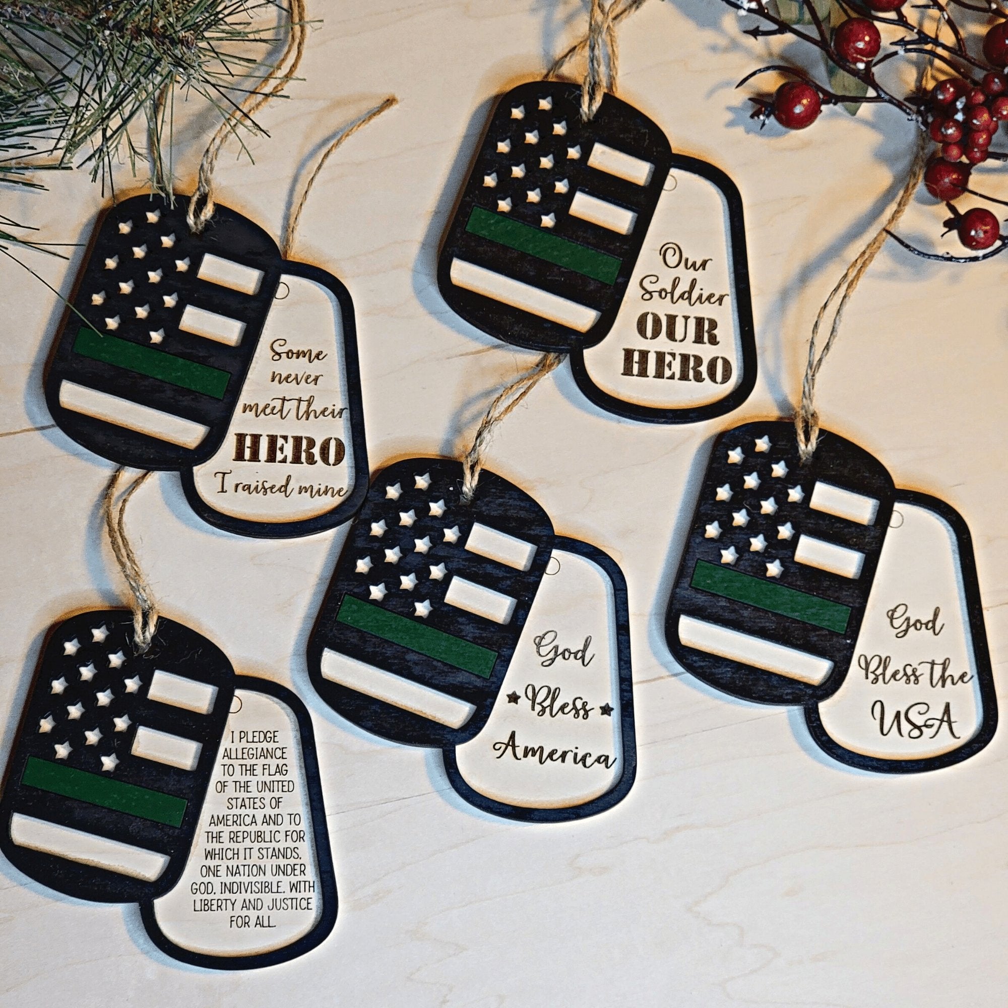 Military Dog Tags Christmas Ornament - Designodeal