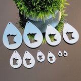 Minnesota Teardrop Sublimation Earring Blanks ~ Multiple Sizes - Designodeal