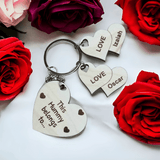 This Mom Belongs To personalized keychain with wood heart charms for mom and kids perfect for Mother's Day gifts