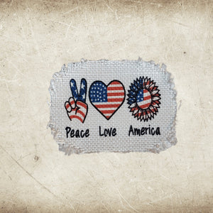 Patriotic Summer Frayed Sublimation Hat Patches - Designodeal