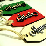 Personalized 2 Layered Christmas Stocking Name Tag or Gift Tag - Designodeal