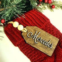 Load image into Gallery viewer, Personalized 2 Layered Christmas Stocking Name Tag or Gift Tag - Designodeal
