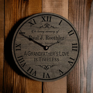 Personalized A Grandfather's Love Is Timeless Memorial Clock - Designodeal