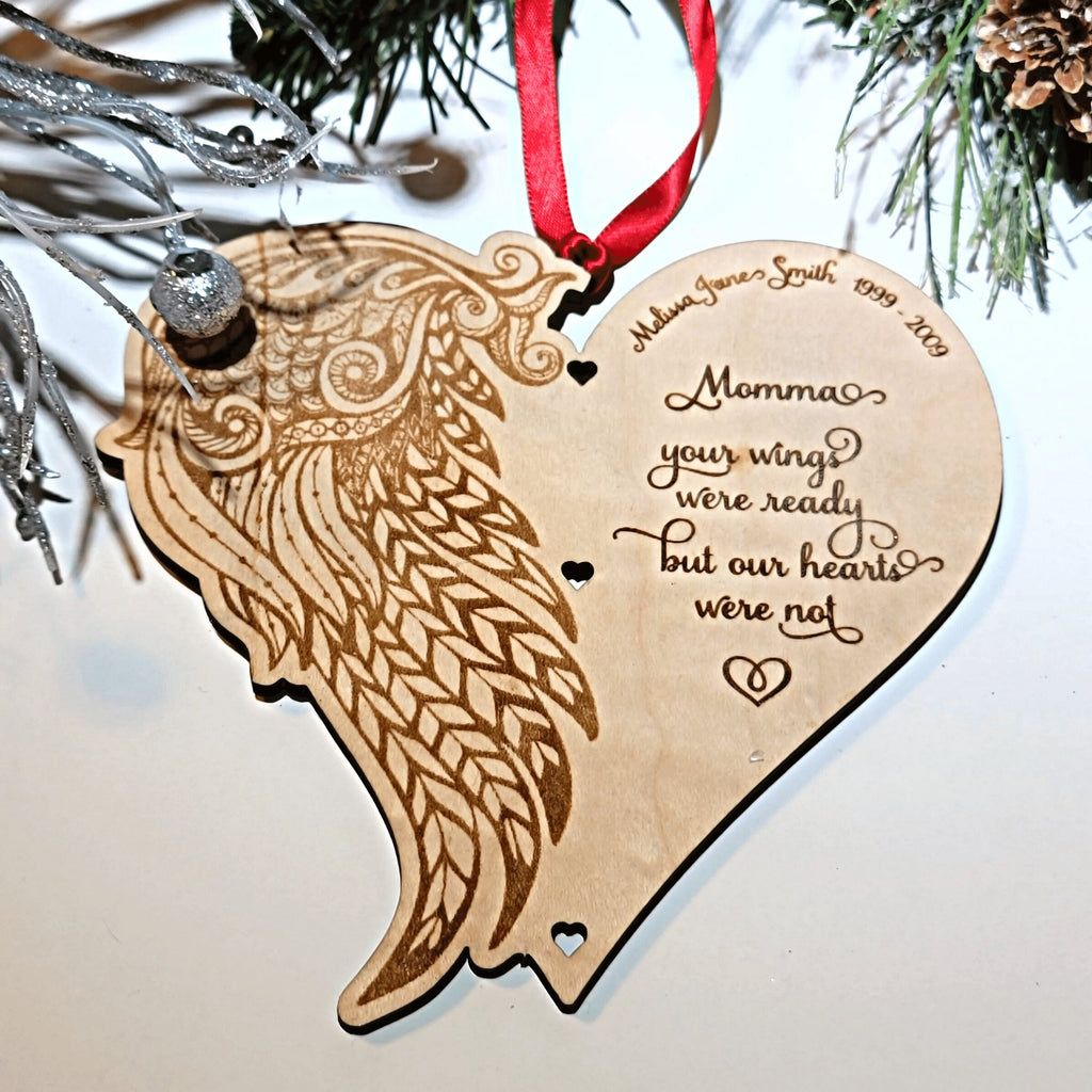 Personalized Angel Wings Memorial Christmas Ornament - Designodeal