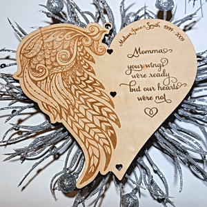 Personalized Angel Wings Memorial Christmas Ornament - Designodeal