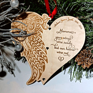 Personalized Angel Wings Memorial Christmas Ornament - Designodeal