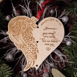 Personalized Angel Wings Memorial Ornament - Designodeal