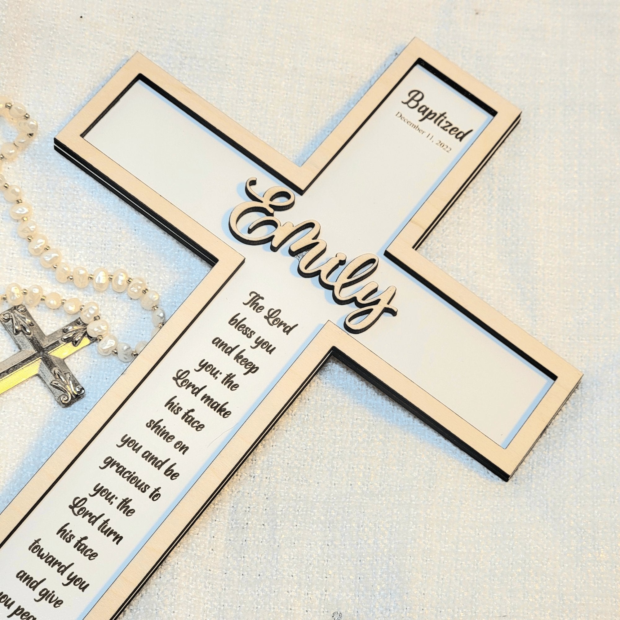 Personalized Baptism Cross Gift for Dedication and Christening Gifts - Designodeal