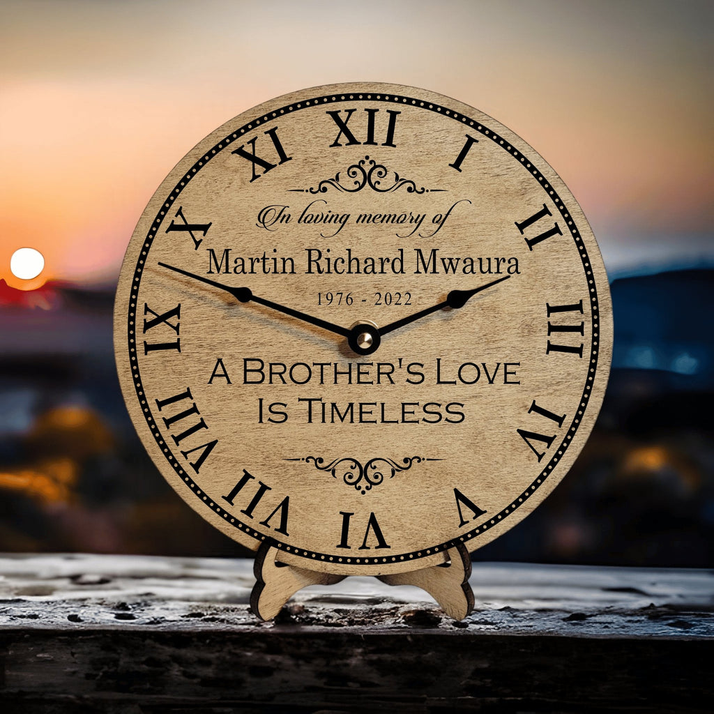 Personalized Brother's Love Is Timeless Memorial Clock - Designodeal