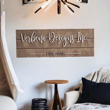 Load image into Gallery viewer, Personalized Business Name Pallet Wood Established Sign - Designodeal
