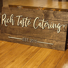 Load image into Gallery viewer, Personalized Business Name Pallet Wood Established Sign - Designodeal
