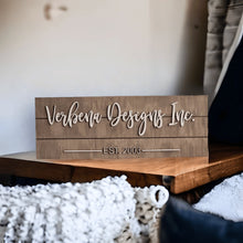 Load image into Gallery viewer, Personalized Business Name Pallet Wood Established Sign - Designodeal
