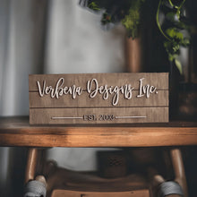 Load image into Gallery viewer, Personalized Business Name Pallet Wood Established Sign - Designodeal
