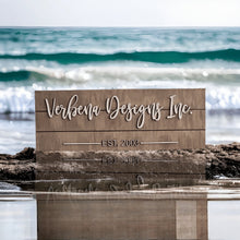 Load image into Gallery viewer, Personalized Business Name Pallet Wood Established Sign - Designodeal
