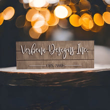 Load image into Gallery viewer, Personalized Business Name Pallet Wood Established Sign - Designodeal

