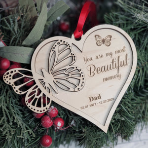 Personalized Butterfly Heart Memorial Ornament - Designodeal