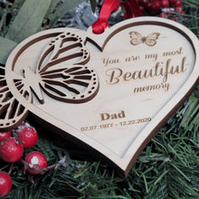 Load image into Gallery viewer, Personalized Butterfly Heart Memorial Ornament - Designodeal

