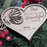 Personalized Butterfly Heart Memorial Ornament - Designodeal