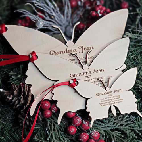 Personalized Butterfly Poem Memorial Ornament - Designodeal