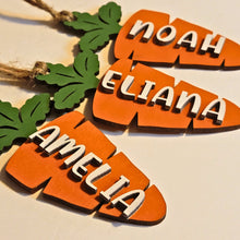 Load image into Gallery viewer, Personalized Carrot Shaped Easter Basket Name Tags - Designodeal
