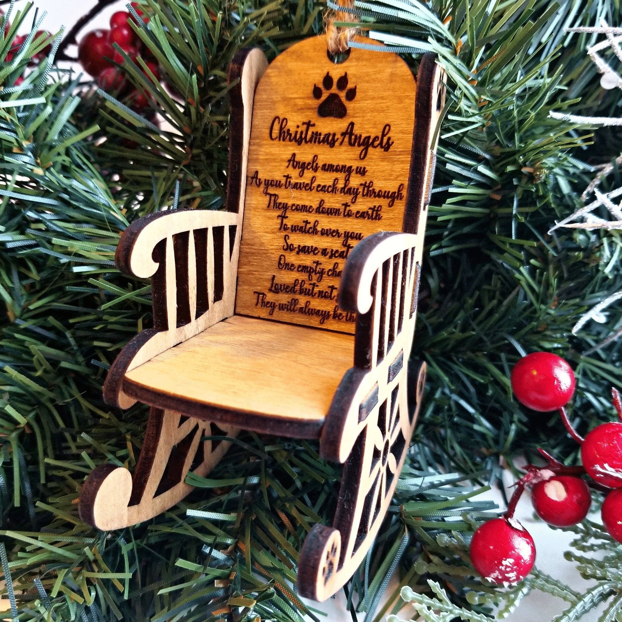 Personalized Cat Christmas Memorial Ornament Rocking Chair - Designodeal