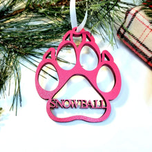 Load image into Gallery viewer, Personalized Cat Paw Print Christmas Ornament
