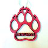 Personalized Cat Paw Print Christmas Ornament