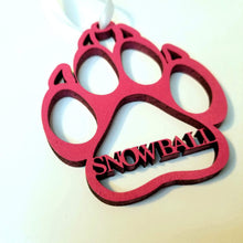 Load image into Gallery viewer, Personalized Cat Paw Print Christmas Ornament
