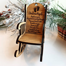 Load image into Gallery viewer, Personalized Christmas Angel Baby Memorial Ornament Rocking Chair - Designodeal
