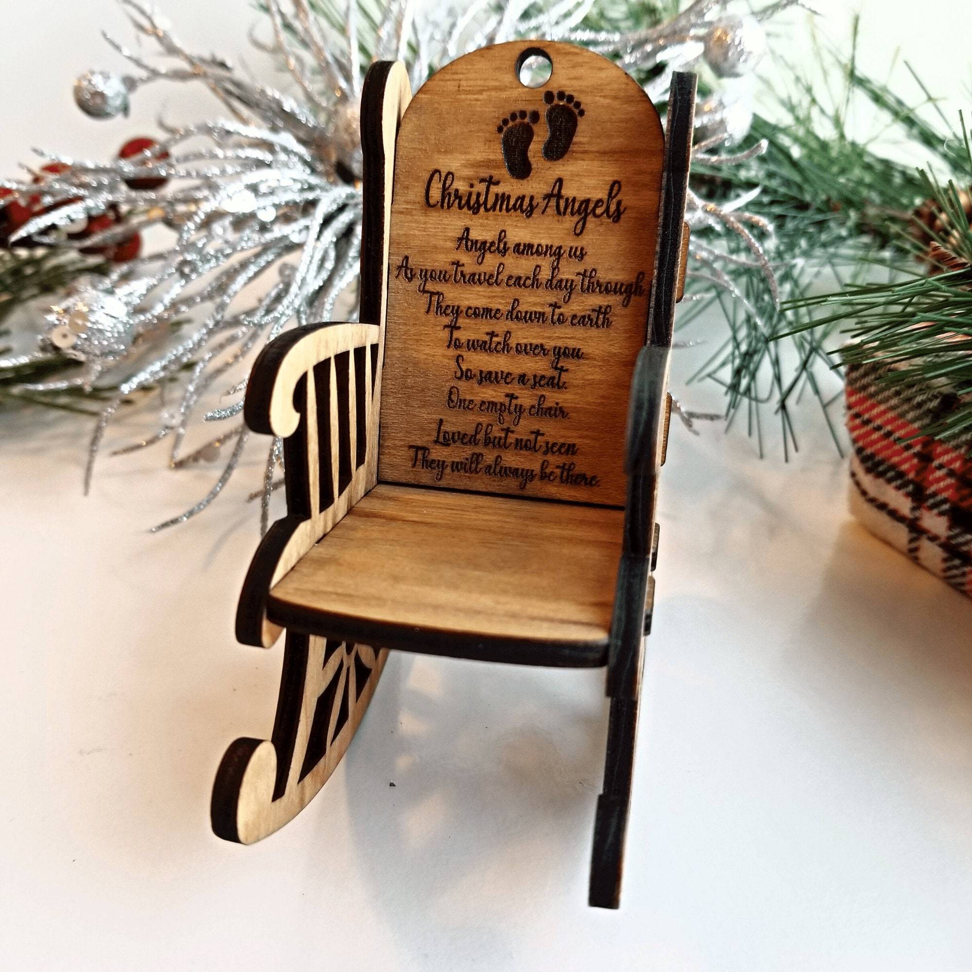 Personalized Christmas Angel Baby Memorial Ornament Rocking Chair - Designodeal